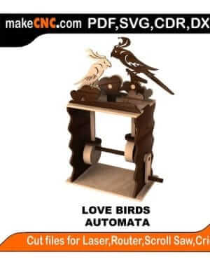 ENG-AUTO-WDN Laser-Cut Wooden Automata